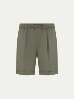 Olive Linen Seaside Shorts