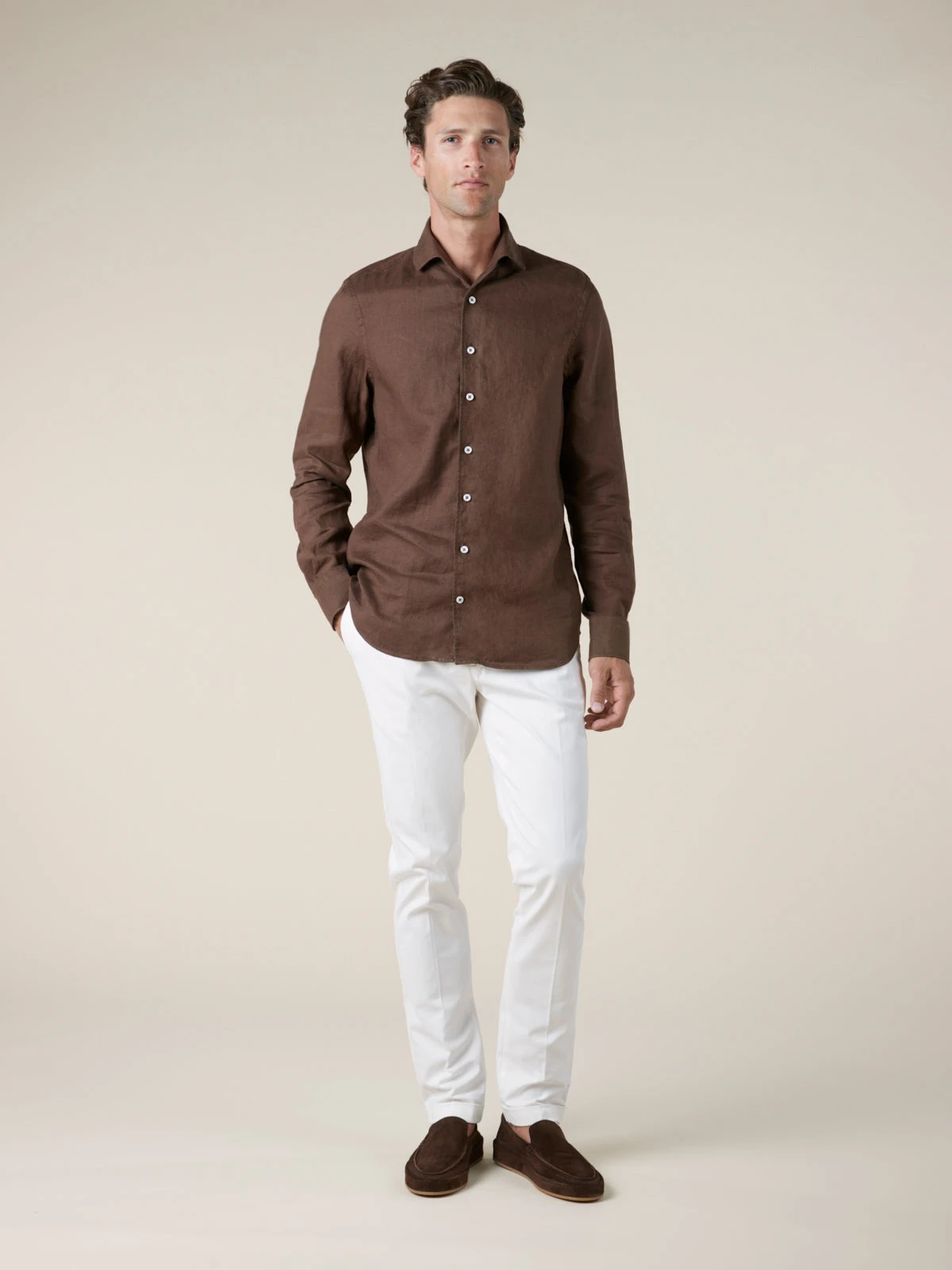 Chocolate Linen Seaside Shirt 8 Chocolate Linen Seaside Shirt - Image 6