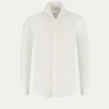 Ecru Linen Seaside Shirt -Velora Fashion aurelien linen shirt overhemd linnen heren dark ecru10