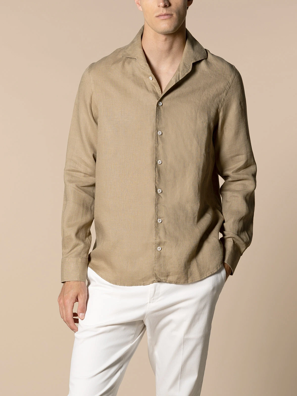Dark Taupe Linen Seaside Shirt 4 Dark Taupe Linen Seaside Shirt - Image 2