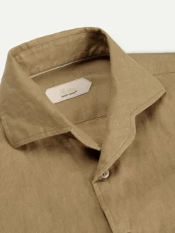 Dark Taupe Linen Seaside Shirt 8 Dark Taupe Linen Seaside Shirt -Velora Fashion aurelien linen shirt overhemd linnen heren dark taupe2 6f2453f7 62ba 4dab b53d 074cd44dd0a4