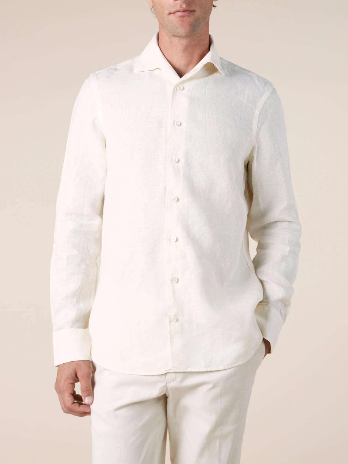Ecru Linen Seaside Shirt 4 Ecru Linen Seaside Shirt - Image 2