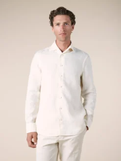 Ecru Linen Seaside Shirt 13 Ecru Linen Seaside Shirt -Velora Fashion aurelien linen shirt overhemd linnen heren ecru14