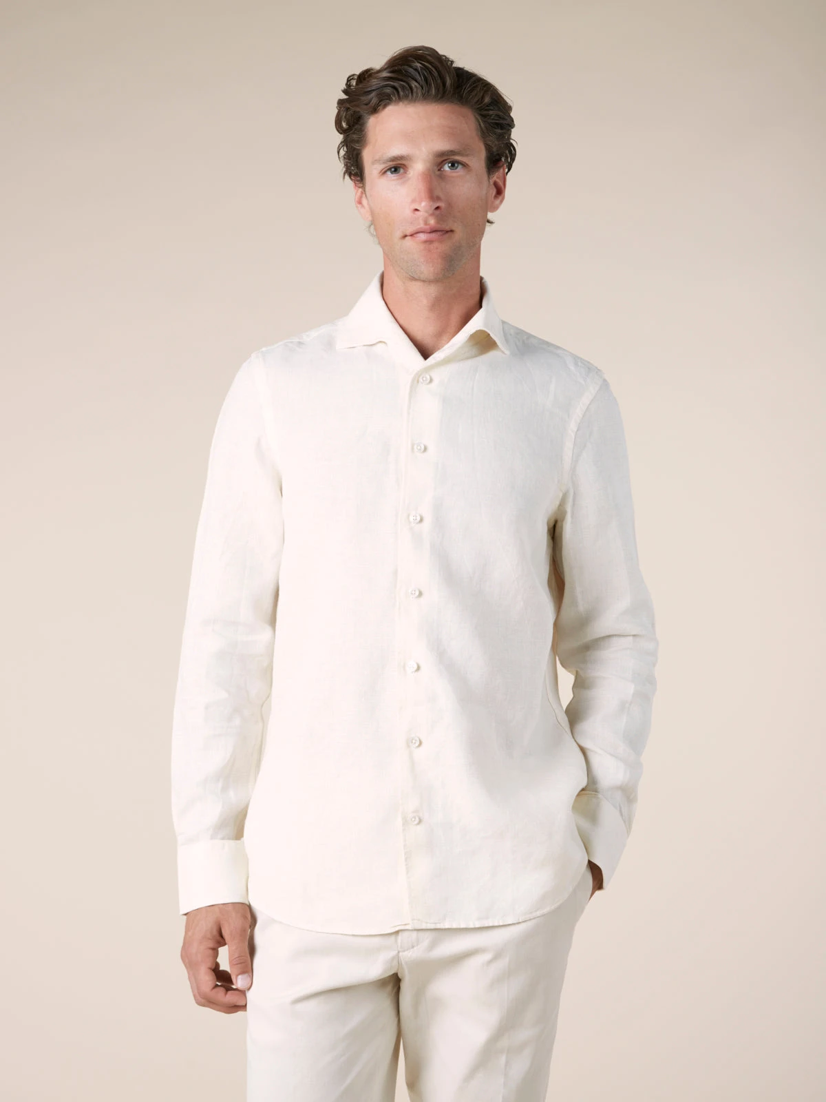 Ecru Linen Seaside Shirt 7 Ecru Linen Seaside Shirt - Image 5
