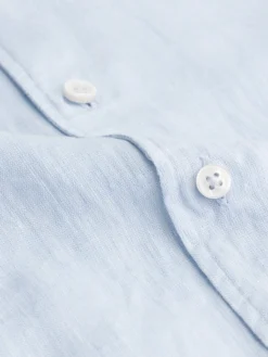 Light Blue Linen Seaside Shirt -Velora Fashion aurelien linen shirt overhemd linnen heren light blue 11