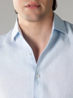 Light Blue Linen Seaside Shirt -Velora Fashion aurelien linen shirt overhemd linnen heren light blue 8 8b9b8e23 d96d 4d2c b035 4bd10c155784