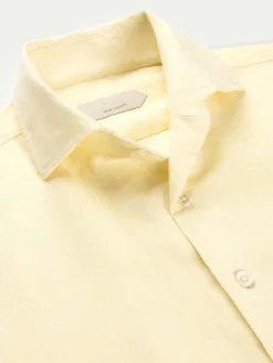 Light Yellow Linen Seaside Shirt -Velora Fashion aurelien linen shirt overhemd linnen heren light yellow 2