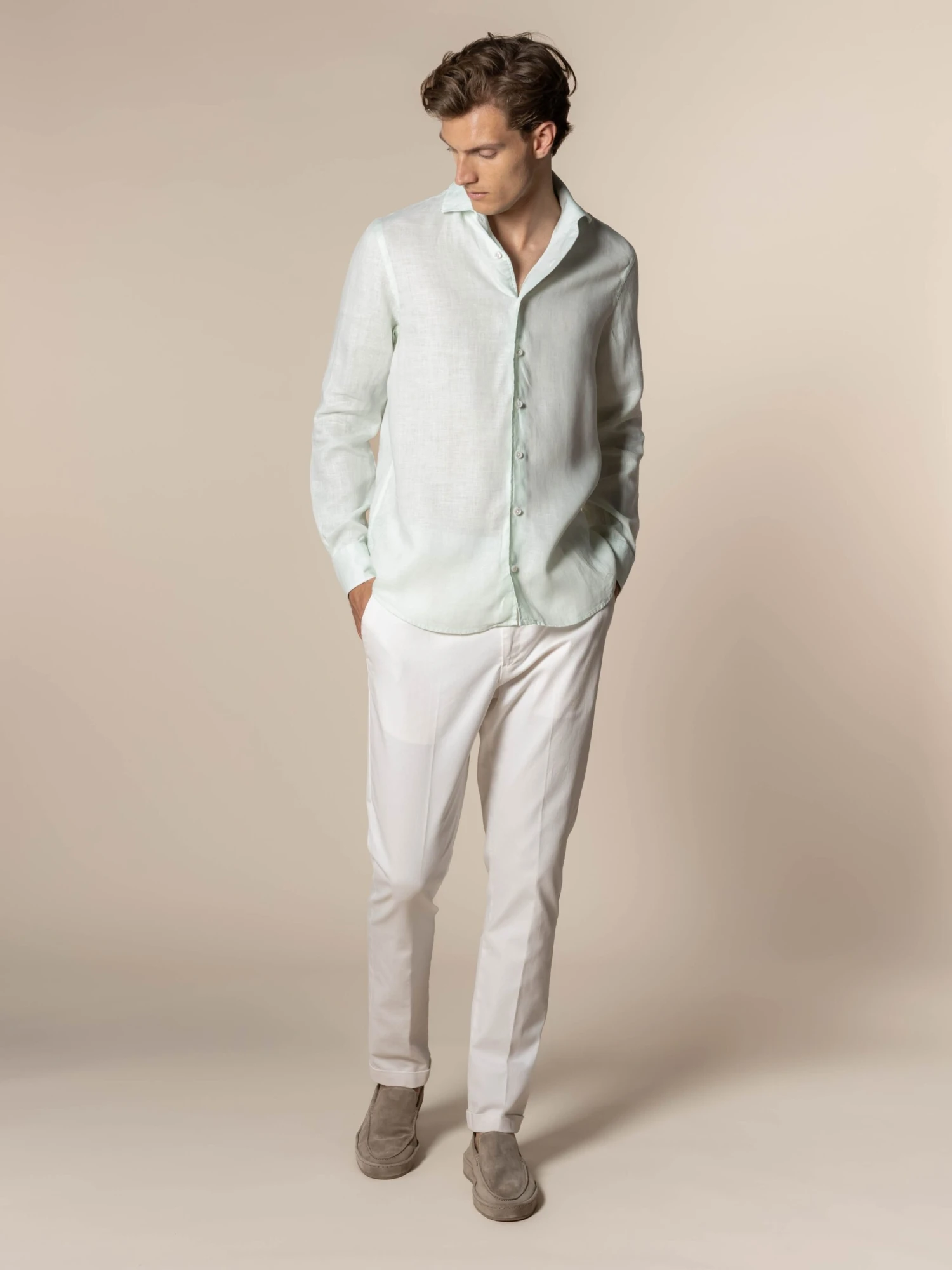 Light Aqua Linen Seaside Shirt 9 Light Aqua Linen Seaside Shirt - Image 7