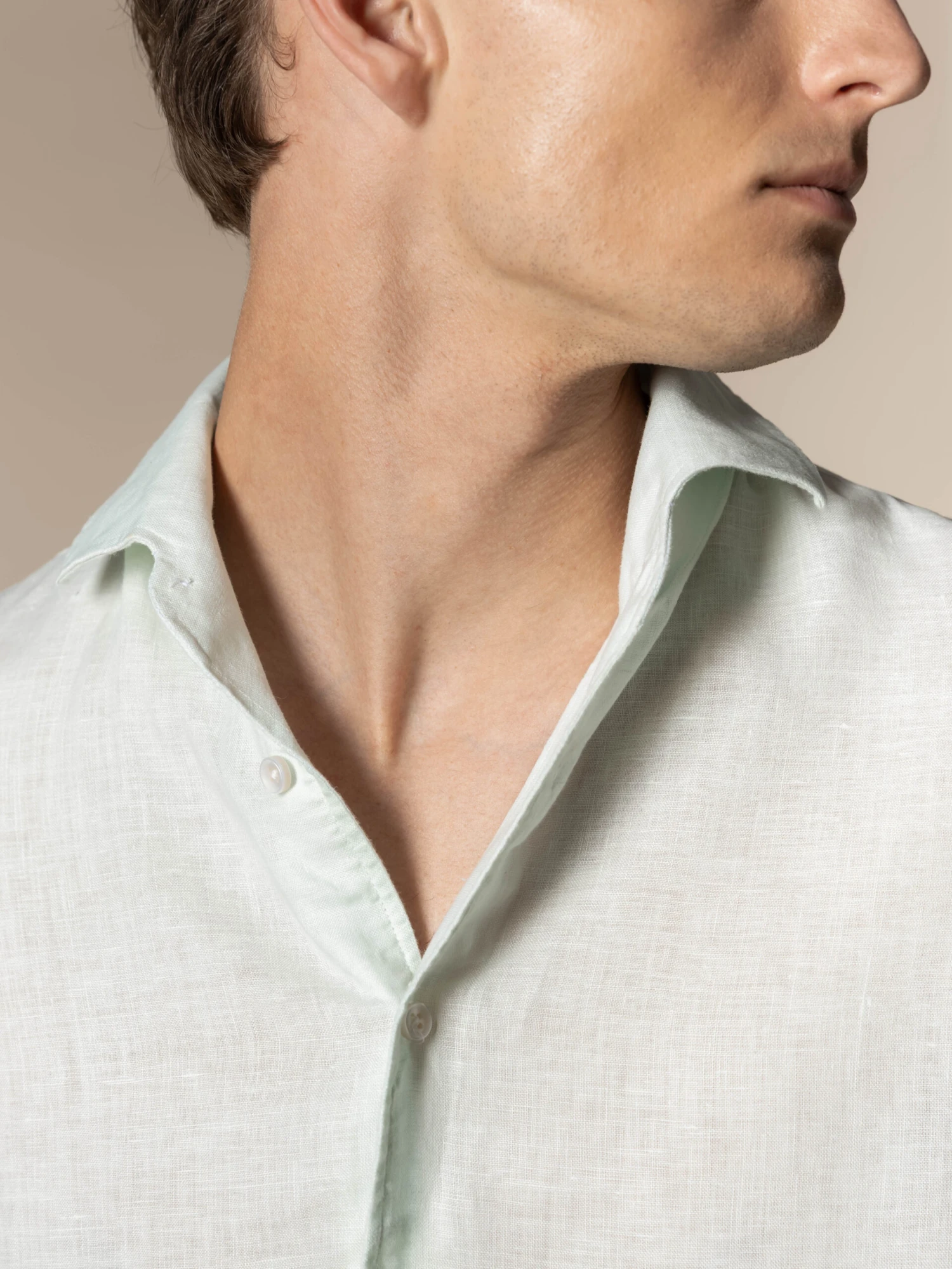 Light Aqua Linen Seaside Shirt 6 Light Aqua Linen Seaside Shirt - Image 4