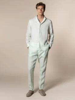 Light Aqua Linen Seaside Shirt 17 Light Aqua Linen Seaside Shirt -Velora Fashion aurelien linen shirt overhemd linnen heren ligt aqua14 scaled