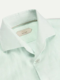 Light Aqua Linen Seaside Shirt 12 Light Aqua Linen Seaside Shirt -Velora Fashion aurelien linen shirt overhemd linnen heren ligt aqua2 2 scaled