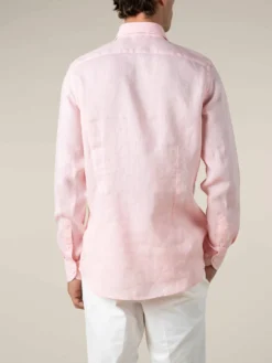 Light Pink Linen Seaside Shirt -Velora Fashion aurelien linen shirt overhemd linnen heren pink12 scaled