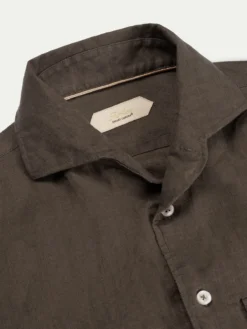 Ash Grey Linen Pocket Shirt -Velora Fashion aurelien linen shirt overhemd linnen heren pocket ash grey2 2