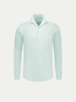 Light Aqua Linen Pop-over Shirt