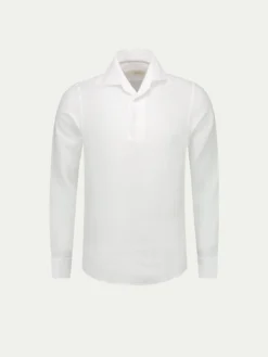 White Linen Pop-over Shirt
