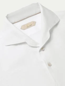 White Linen Pop-over Shirt -Velora Fashion aurelien linen shirt overhemd linnen pop over men heren white2 2