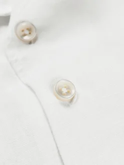 White Linen Pop-over Shirt -Velora Fashion aurelien linen shirt overhemd linnen pop over men heren white3