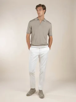 Buttonless AUR1 Polo Greige -Velora Fashion aurelien polo shirt buttonless rib greige men 5 89443ddc 2027 4e60 bbc2 dee62fcdcf0b