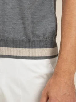 Buttonless AUR1 Polo Dark Grey -Velora Fashion aurelien polo shirt buttonless rib grey men 13 2