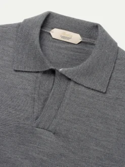 Buttonless AUR1 Polo Dark Grey -Velora Fashion aurelien polo shirt buttonless rib grey men 5copy scaled
