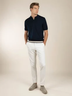 Buttonless AUR1 Polo Navy -Velora Fashion aurelien polo shirt buttonless rib navy men 2 987ab019 238a 4784 95d4 2c4f40426f99