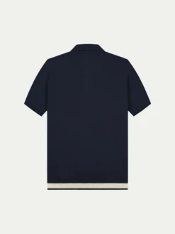 Buttonless AUR1 Polo Navy -Velora Fashion aurelien polo shirt buttonless rib navy men 3 scaled