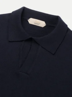 Buttonless AUR1 Polo Navy -Velora Fashion aurelien polo shirt buttonless rib navy men 5 scaled