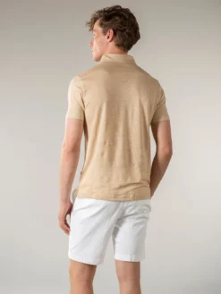 Beige Linen Polo Shirt -Velora Fashion aurelien polo shirt men linen heren linnen beige6