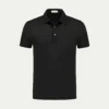 Black Linen Polo Shirt