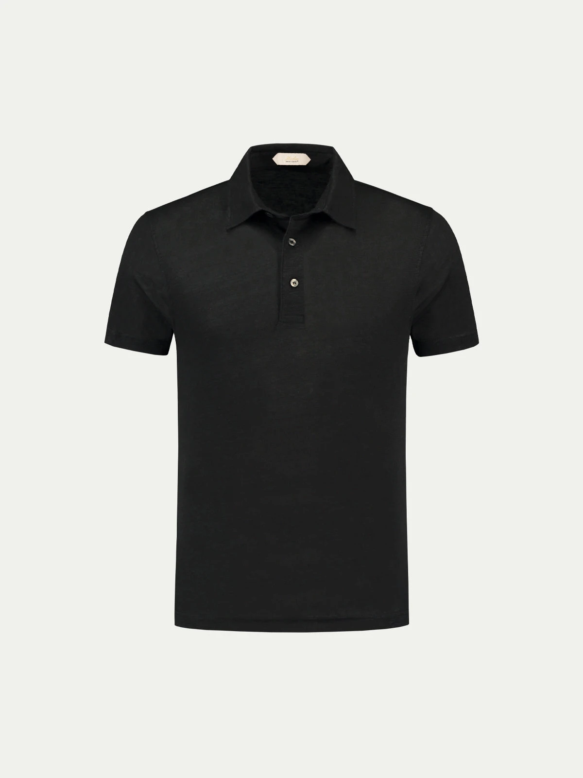 Black Linen Polo Shirt 3 Black Linen Polo Shirt