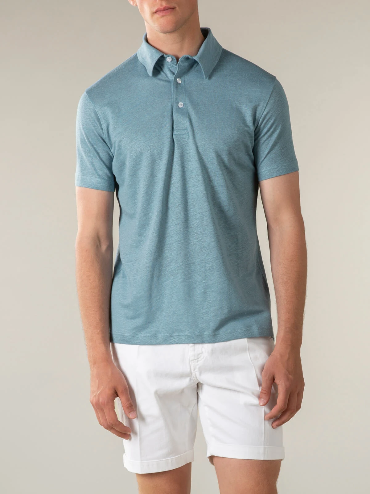 Petrol Linen Polo Shirt 4 Petrol Linen Polo Shirt - Image 2