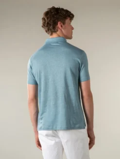 Petrol Linen Polo Shirt 11 Petrol Linen Polo Shirt -Velora Fashion aurelien polo shirt men linen heren linnen petrol3