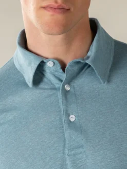 Petrol Linen Polo Shirt 9 Petrol Linen Polo Shirt -Velora Fashion aurelien polo shirt men linen heren linnen petrol5