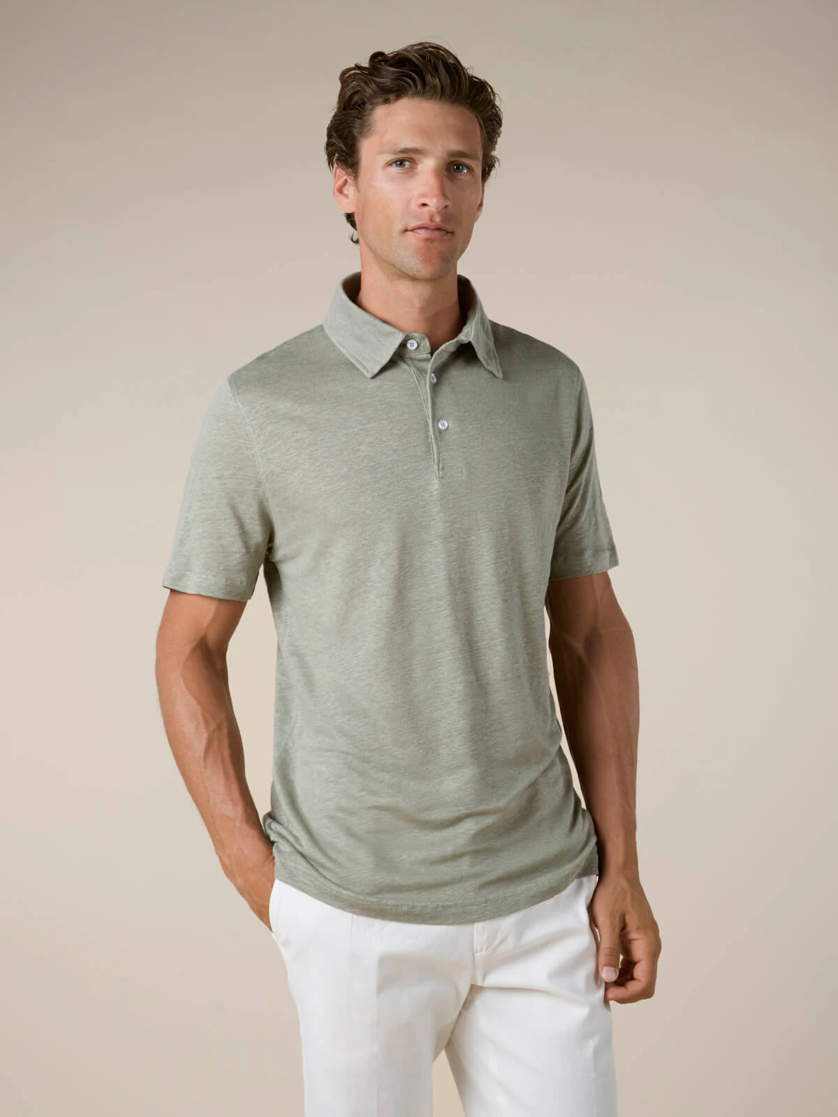 Pistache Linen Polo Shirt 7 Pistache Linen Polo Shirt - Image 5