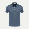 Steel Blue Linen Polo Shirt