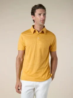 Sunrise Linen Polo Shirt -Velora Fashion aurelien polo shirt men linen heren linnen yellow 2 6c8e432d 1dc0 4ab0 b1e7 34fc21839caa