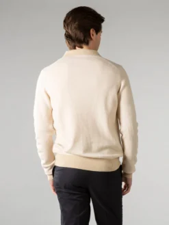 Light Beige Jacquard Polo -Velora Fashion aurelien pure cashmere buttonless longsleevle polo shirt beige3 b519264b 051d 4b87 98a4 7cc80ddf9ebd
