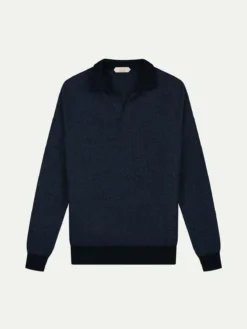 Navy Jacquard Polo