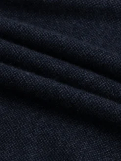 Navy Jacquard Polo 14 Navy Jacquard Polo -Velora Fashion aurelien pure cashmere buttonless longsleevle polo shirt navy3