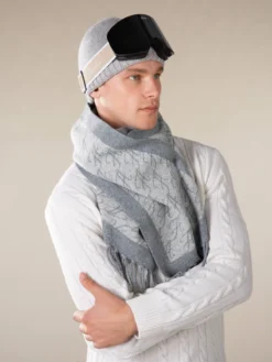 AUR1 Scarf Grey 9 AUR1 Scarf Grey -Velora Fashion aurelien pure cashmere hat cuffia light grey6