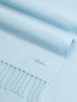 Light Blue Scarf -Velora Fashion aurelien pure cashmere scarf fringe light blue1