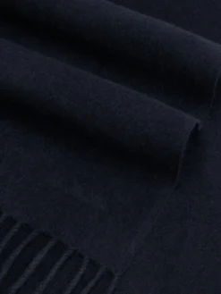 Navy Scarf 7 Navy Scarf -Velora Fashion aurelien pure cashmere scarf fringe navy2