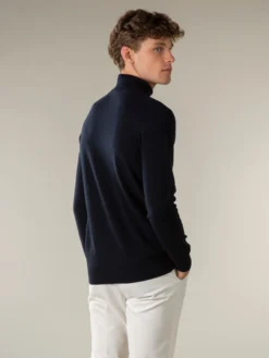 Navy Rollneck -Velora Fashion aurelien pure cashmere turtleneck navy4