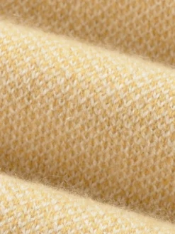 Mustard Jacquard Crew -Velora Fashion aurelien pure cashmere waffle knit crew round neck sweater mustard3