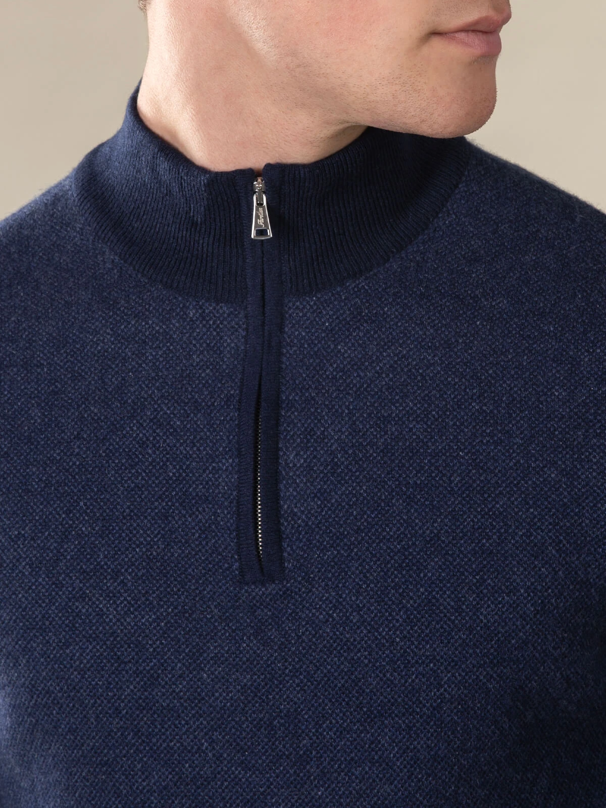 Navy Jacquard Zipper Sweater 5 Navy Jacquard Zipper Sweater - Image 3