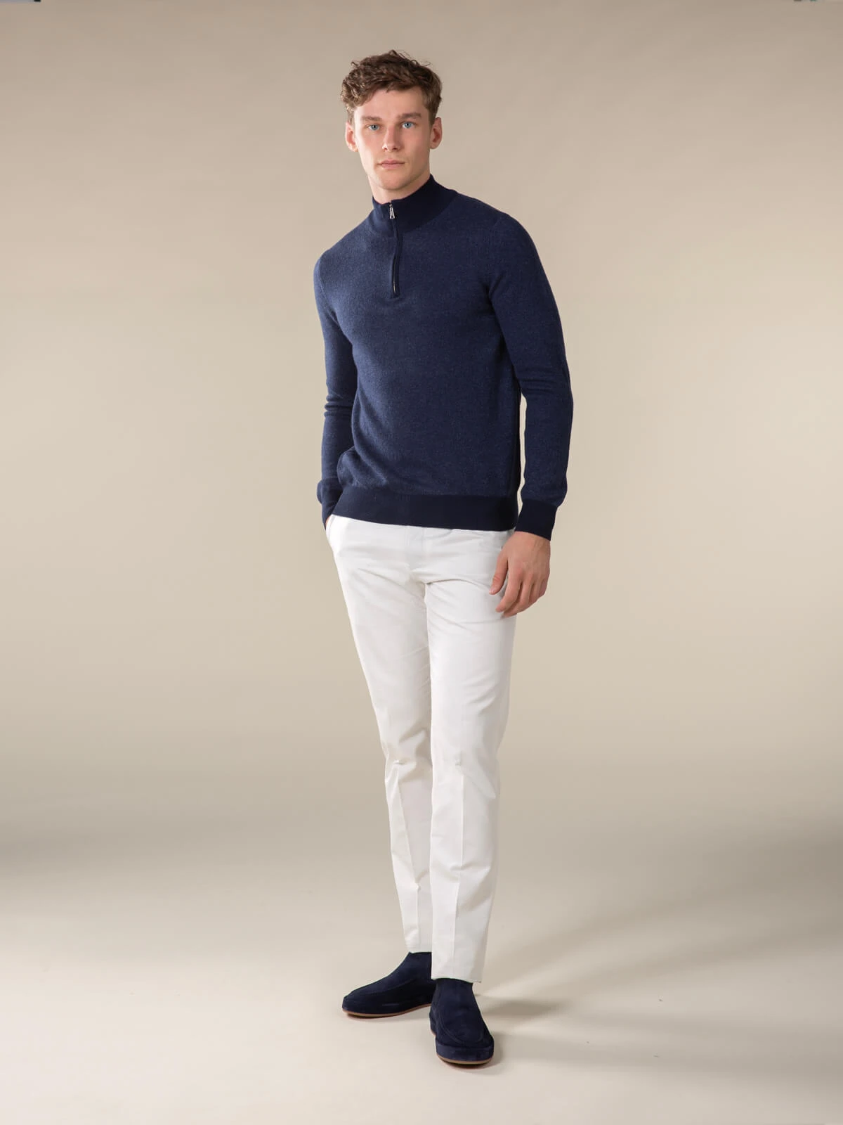 Navy Jacquard Zipper Sweater 8 Navy Jacquard Zipper Sweater - Image 6