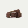 Chocolate Woven Suede Belt