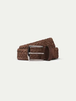 Chocolate Woven Suede Belt
