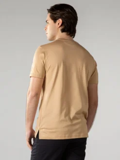 Beige Classic T-Shirt -Velora Fashion aurelien t shirt men egyptian cotton heren katoen beige10