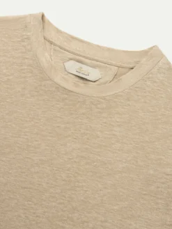 Beige Linen City T-shirt -Velora Fashion aurelien t shirt men linen heren linnen beige2 2